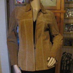 Wilsons Leather Suede Camel Tan Jacket size S